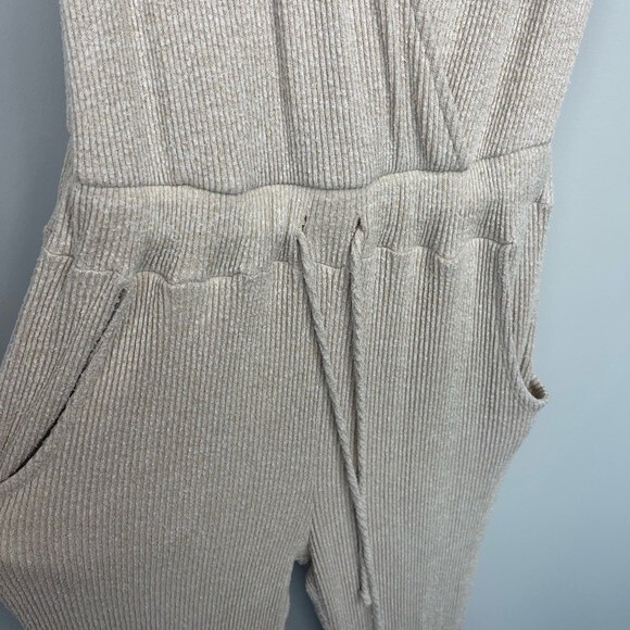 LBLC The Label Samantha High Waisted Ribbed Jumpsuit in Oatmeal Beige Revolve M - Picture 8 of 16